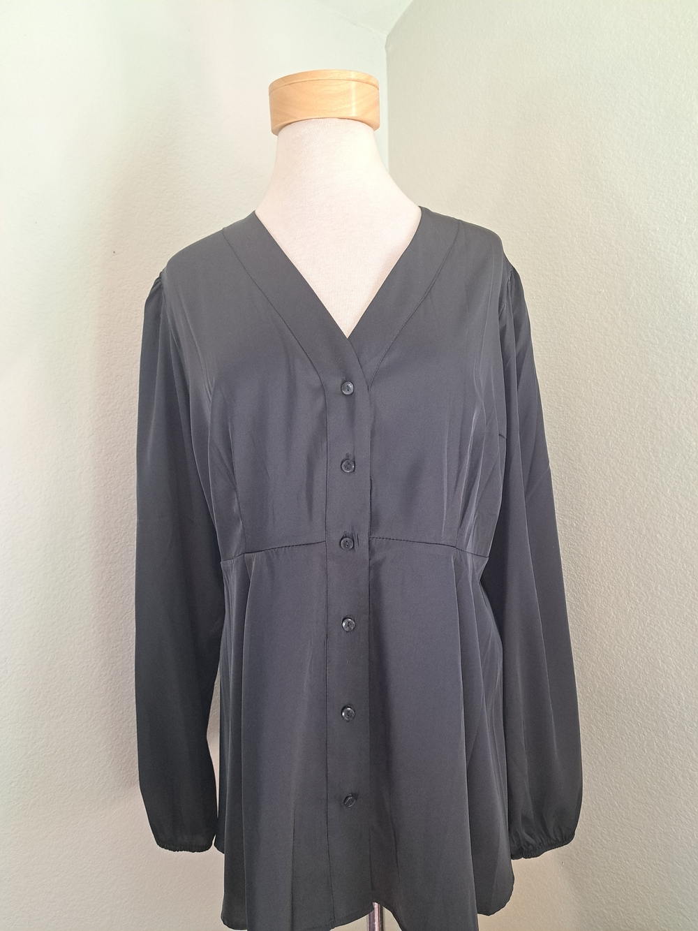 Torrid Black Long Sleeve Peplum Top